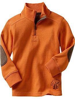 BabyGap: Zip mockneck pullover - holiday orange