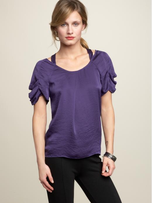 Gap Womens Pleat Sleeve Top