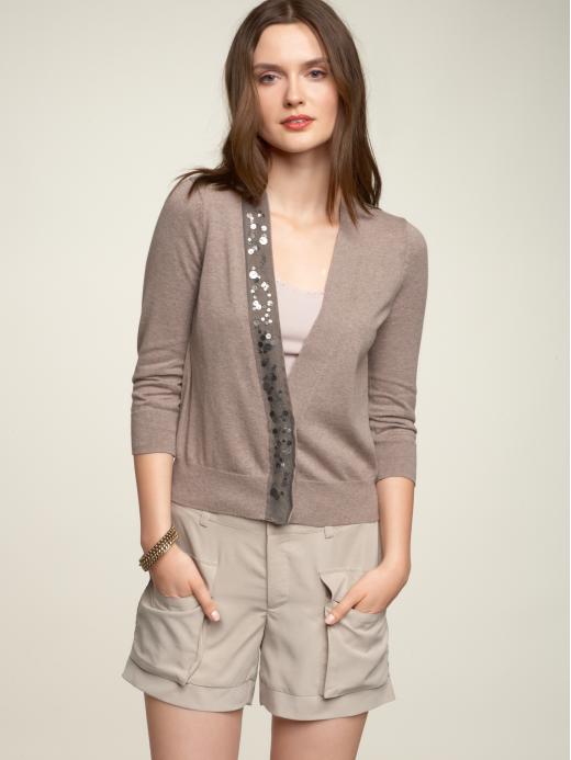 Gap Womens Embellished Shrunken Cardigan