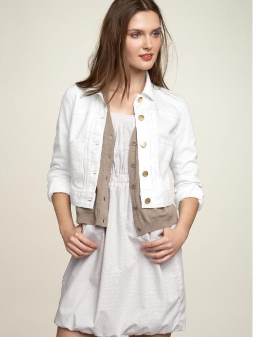Gap Womens Cropped Denim Jacket (White Wash)