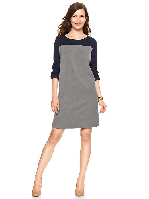 Gap Colorblock Shift Dress - gray & navy