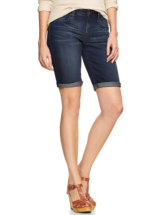 Gap 1969 Skinny Bermuda Denim Shorts - barge wash