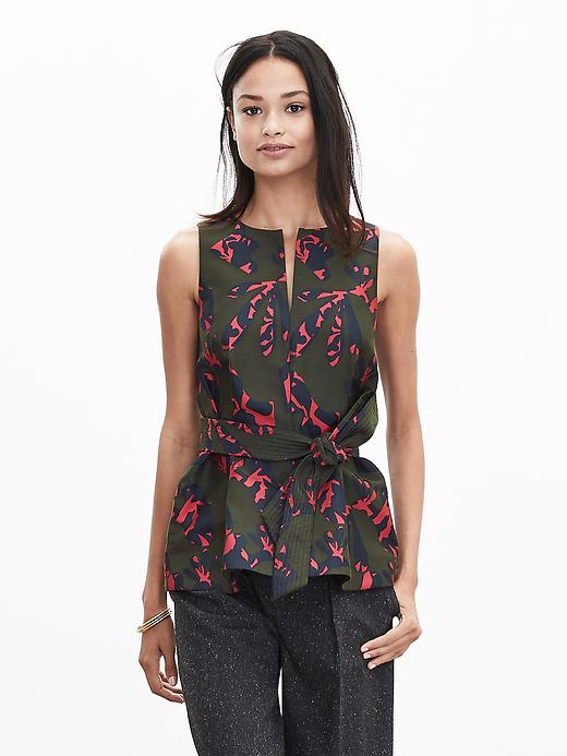 Pieced Jacquard Sleeveless Top Product Image