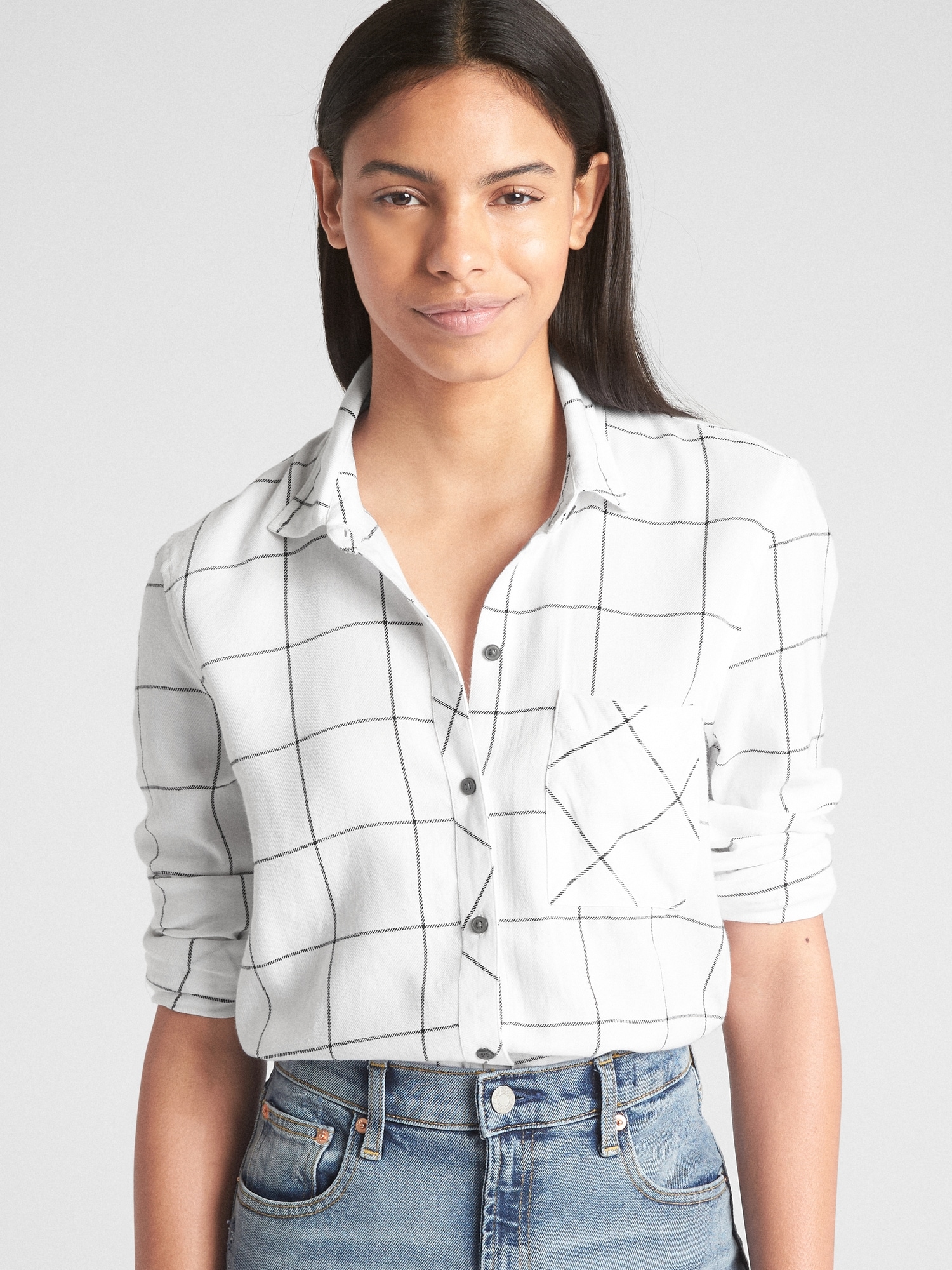 gap womens plaid flannel shirts
