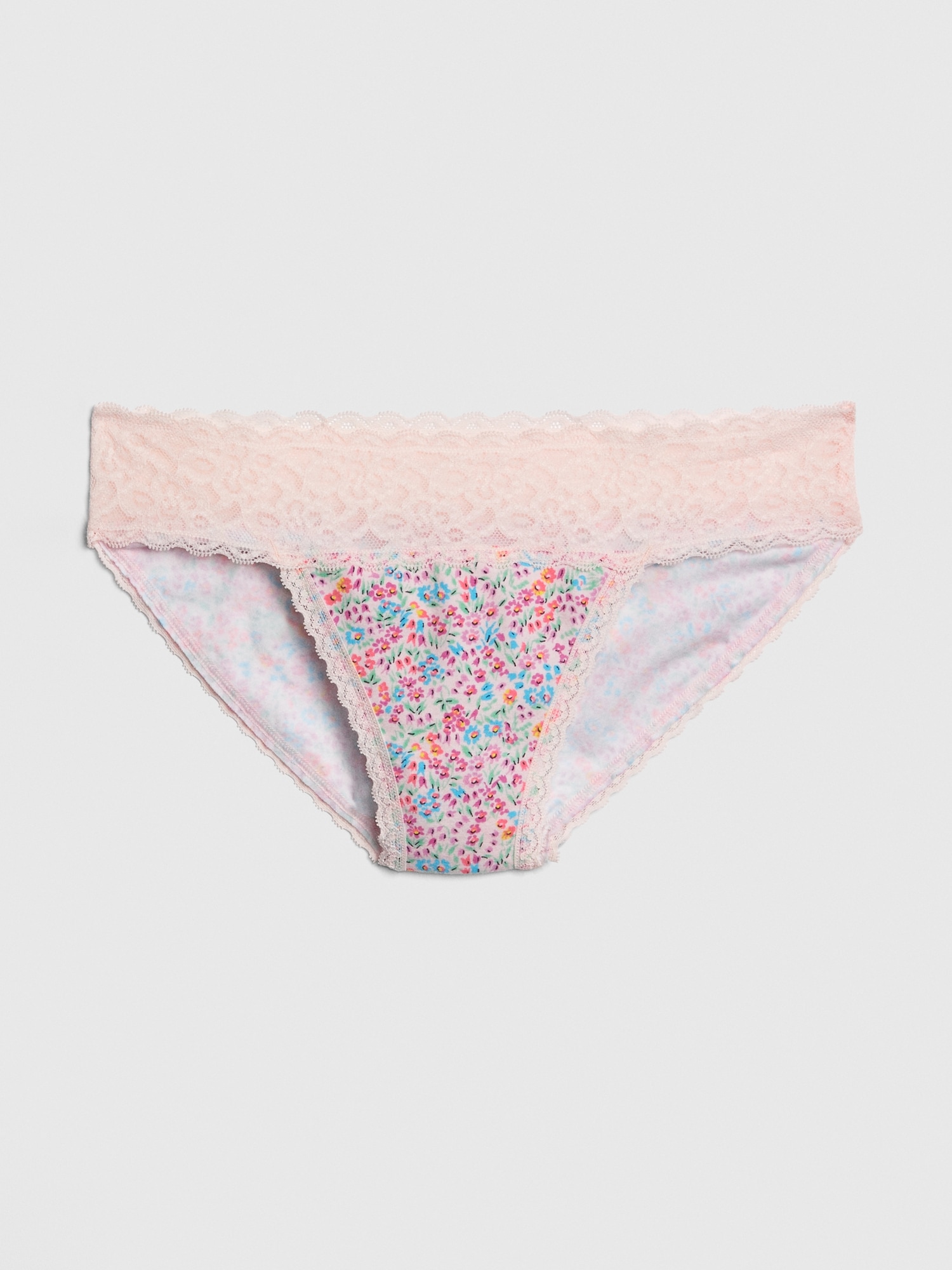 Stretch Cotton Lace Bikini Gap