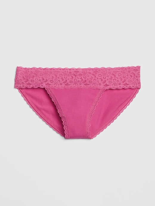 Stretch Cotton Lace Bikini Gap