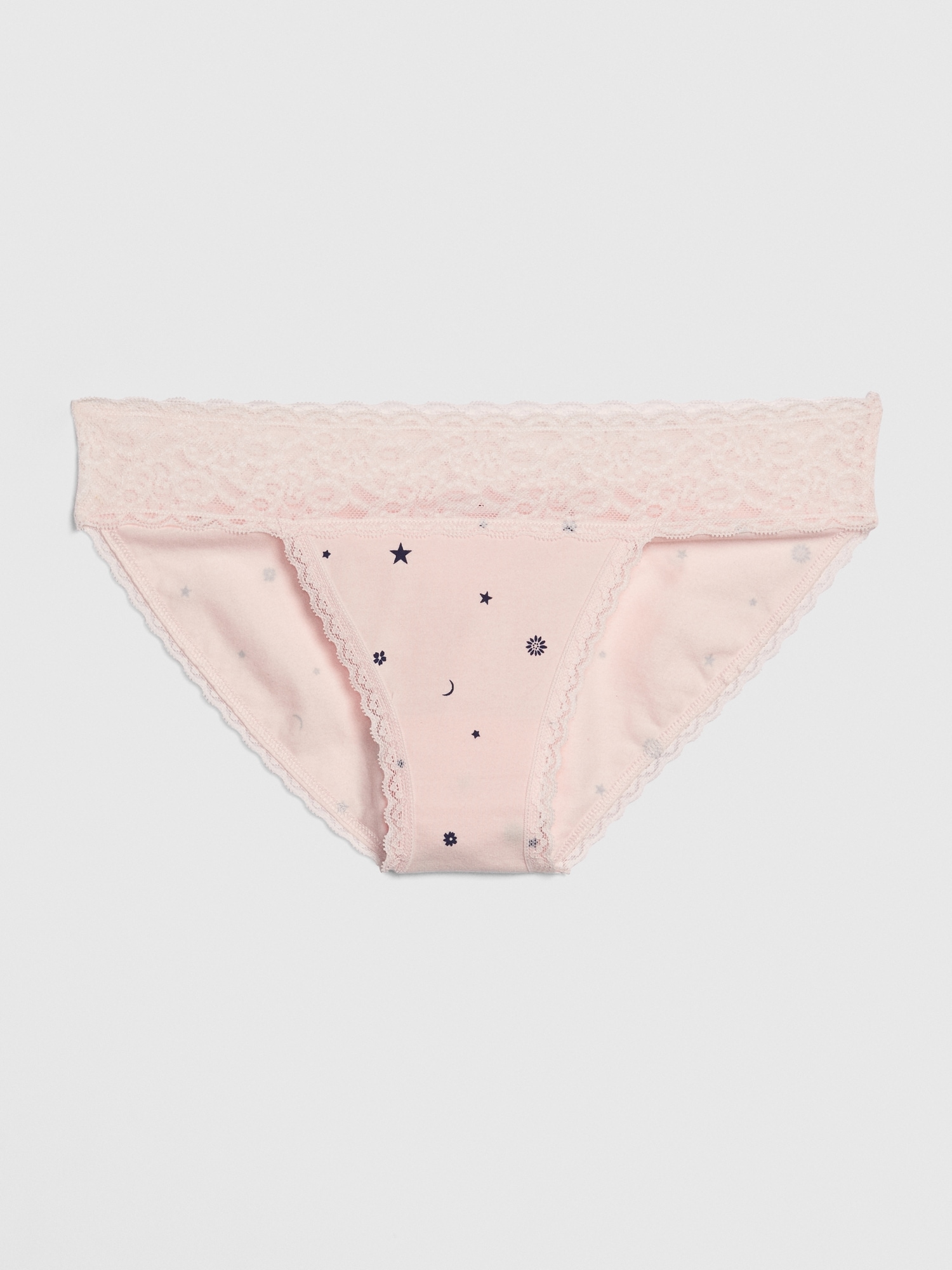 Stretch Cotton Lace Bikini Gap