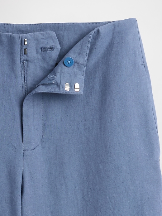Image number 8 showing, Linen-Blend Relaxed Straight Ankle Pants