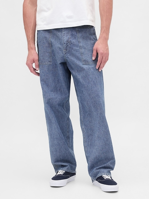 Image number 2 showing, Heavyweight Chambray Baggy Trouser Jeans