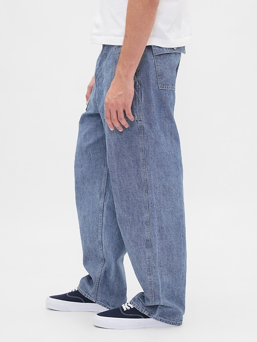 Image number 3 showing, Heavyweight Chambray Baggy Trouser Jeans