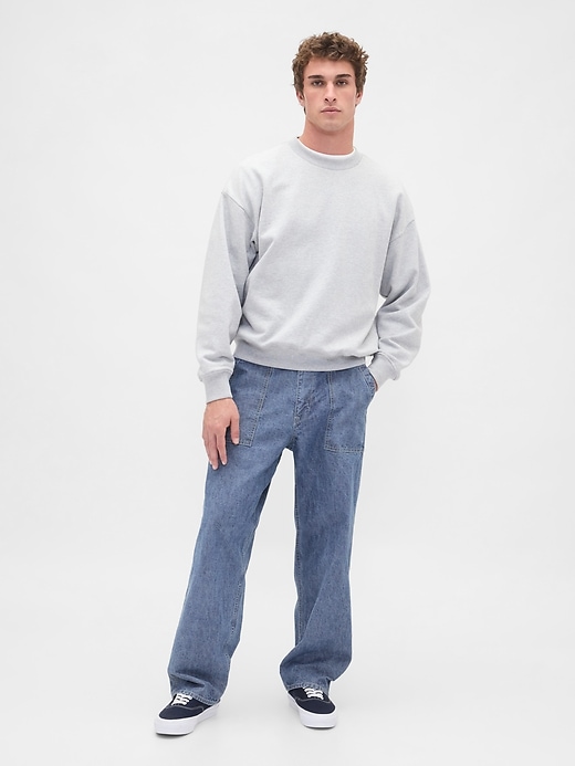 Image number 1 showing, Heavyweight Chambray Baggy Trouser Jeans