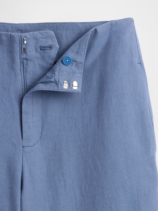 Image number 5 showing, Linen-Blend Relaxed Straight Ankle Pants