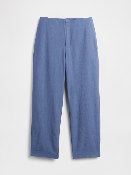Image number 6 showing, Linen-Blend Relaxed Straight Ankle Pants