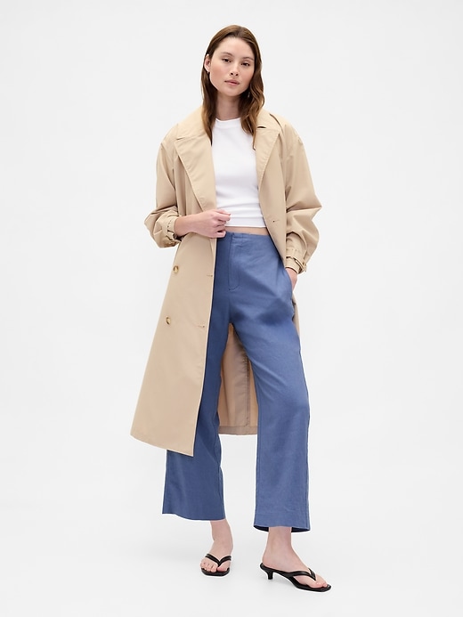 Image number 7 showing, Linen-Blend Relaxed Straight Ankle Pants
