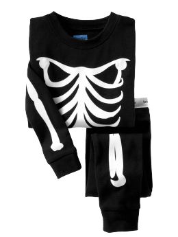 BabyGap: Glow-in-the-dark skeleton long sleep set - basic black