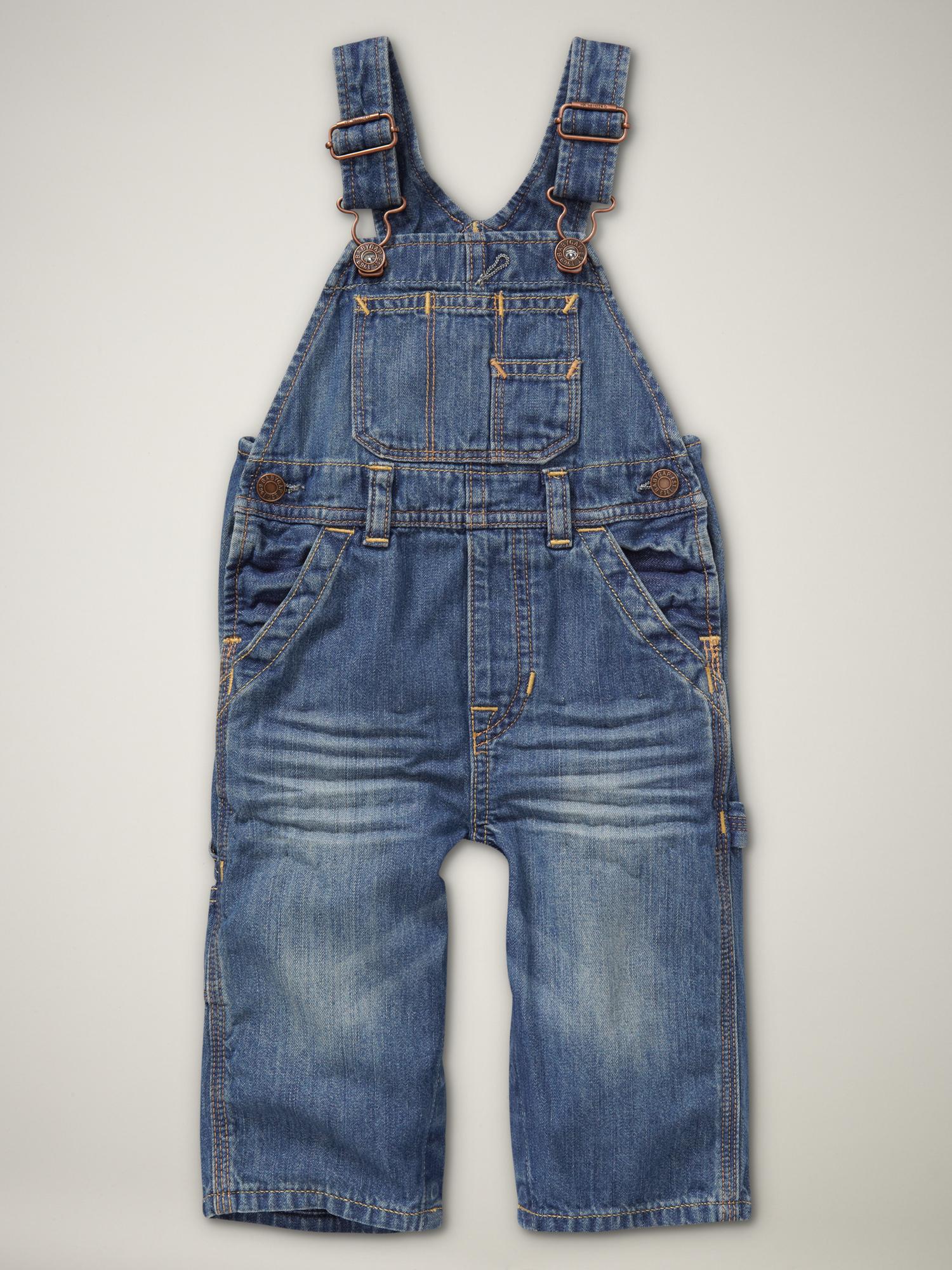 Denim Overalls Faded Medium Wash Gap