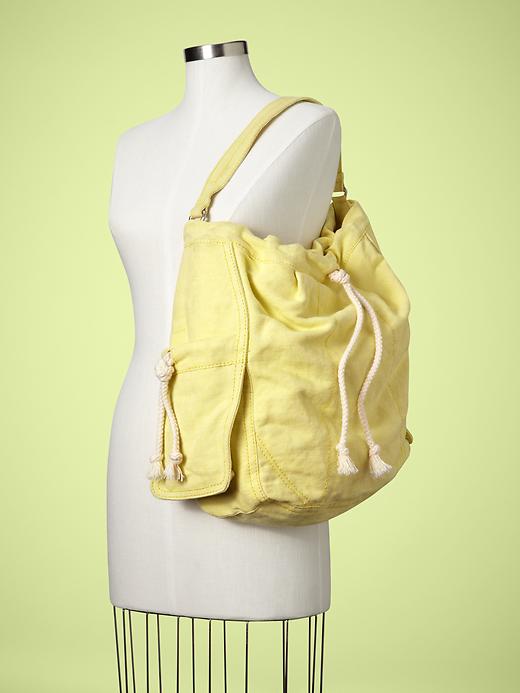 View large product image 2 of 3. Drawstring hobo bag