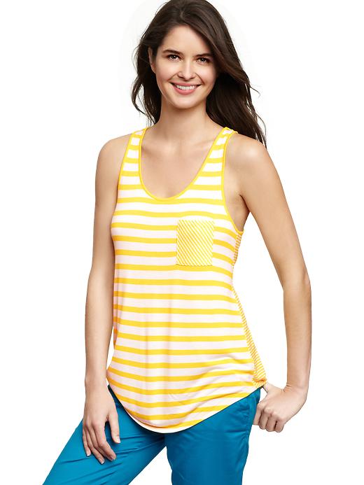 View large product image 1 of 1. Contrast stripe tank