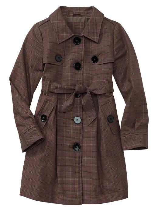 Image number 1 showing, Plaid trench coat
