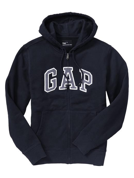 View large product image 1 of 1. Twill arch logo zip hoodie