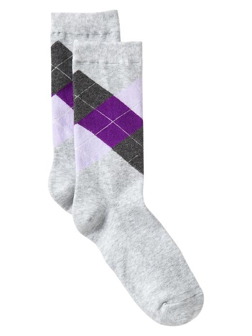 View large product image 1 of 1. Center argyle socks