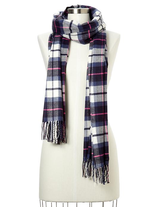 View large product image 1 of 1. Cozy classic plaid scarf