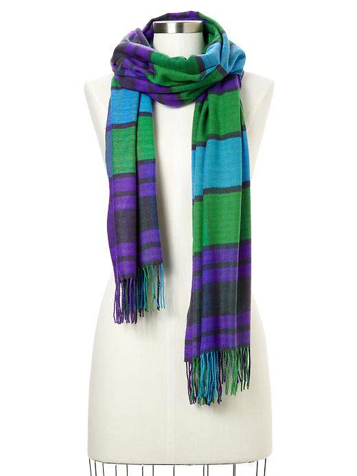 View large product image 1 of 1. Cozy vibrant plaid scarf