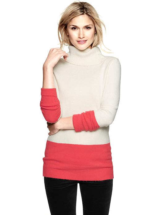 Image number 1 showing, Colorblock turtleneck sweater