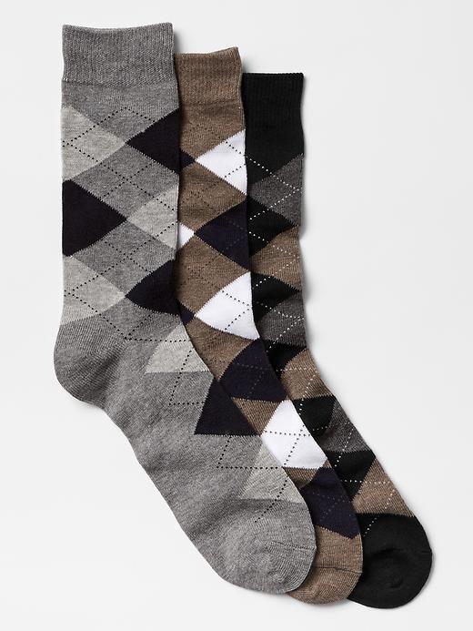 View large product image 1 of 1. Argyle socks (3-pack)