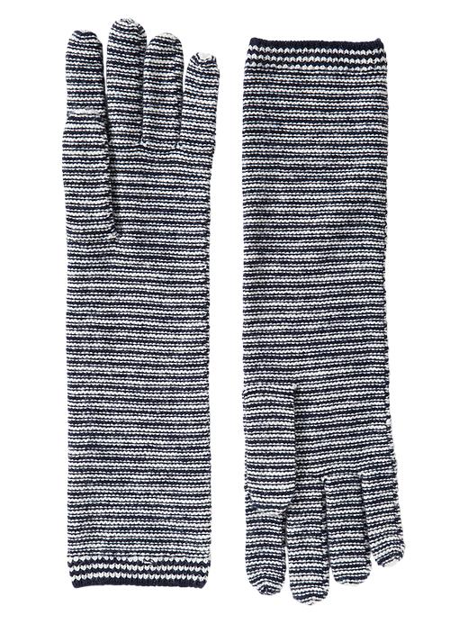 View large product image 1 of 1. Cashmere blend striped gloves