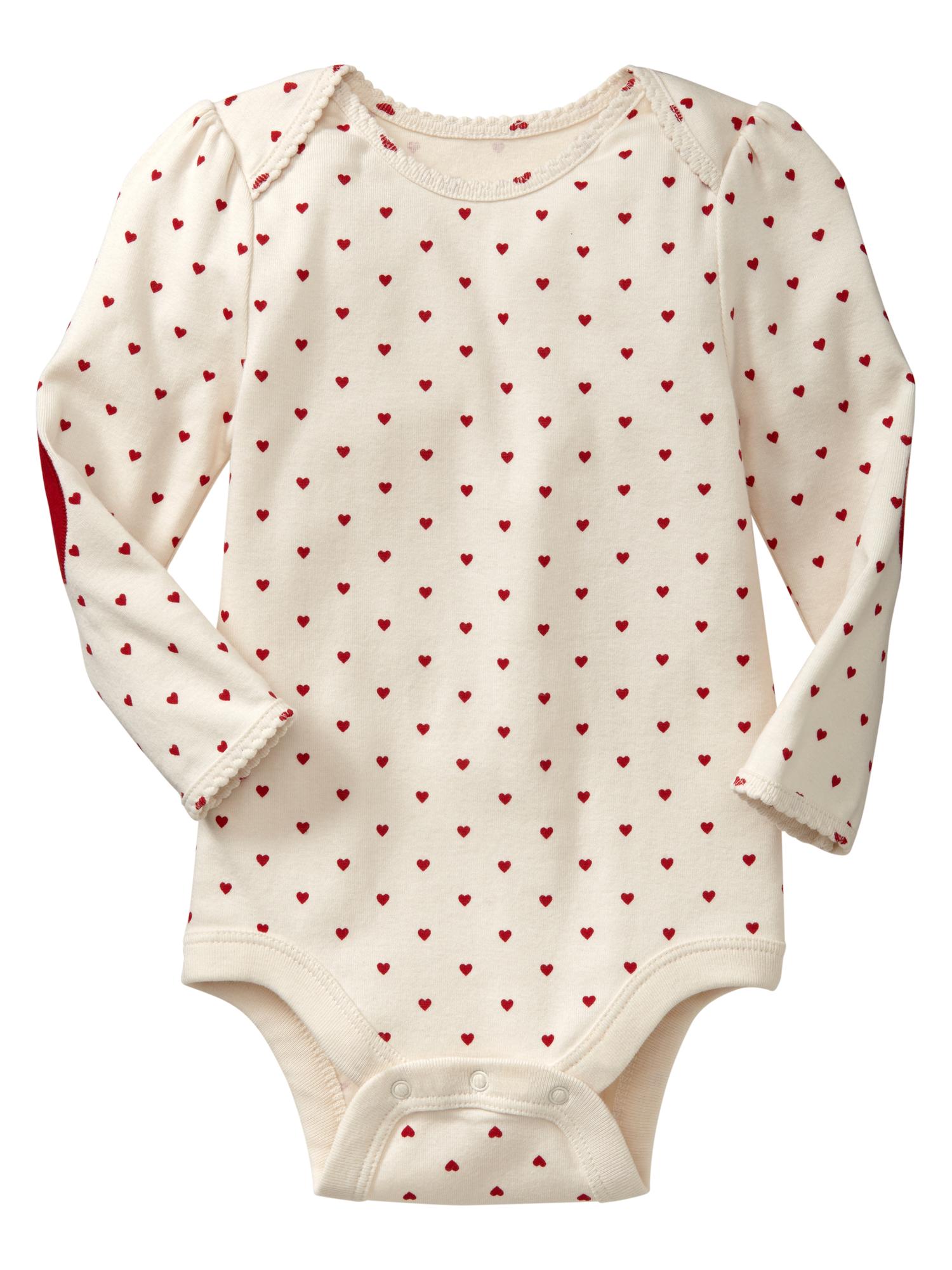 Heart Print Bodysuit Gap