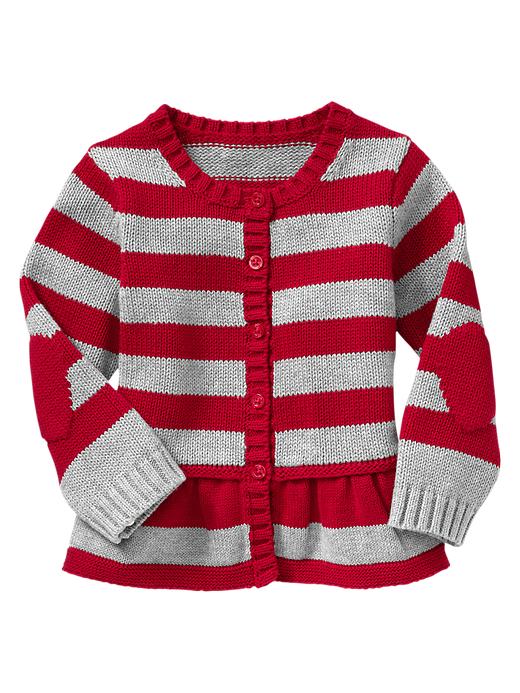 View large product image 1 of 1. Striped heart cardigan