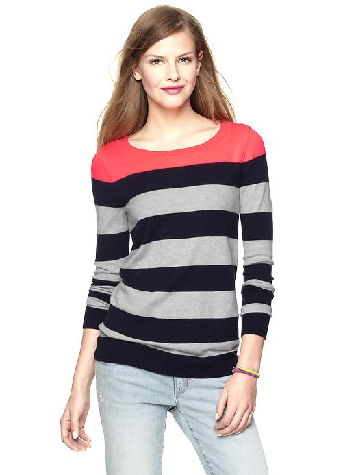 View large product image 1 of 1. Colorblock pop sweater