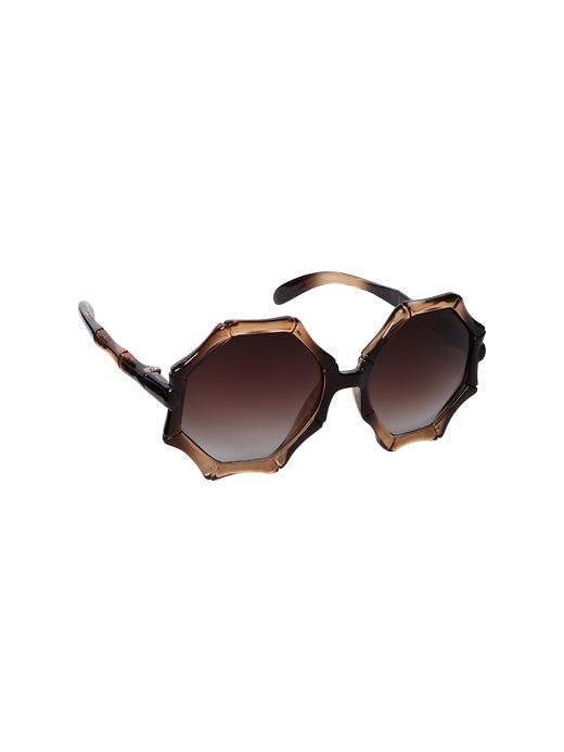 View large product image 1 of 1. Round bamboo sunglasses