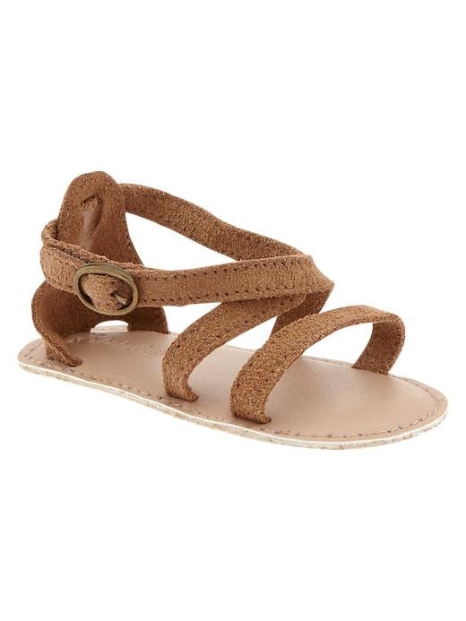 View large product image 1 of 2. Suede strappy sandals