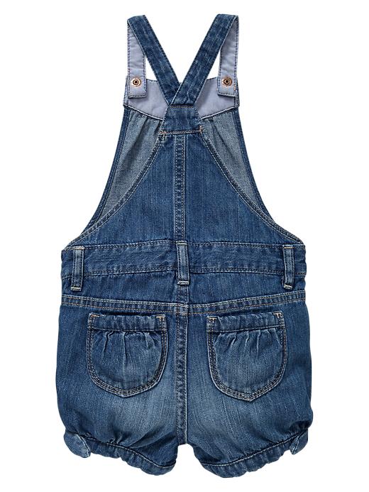 Image number 2 showing, Denim overall shorts