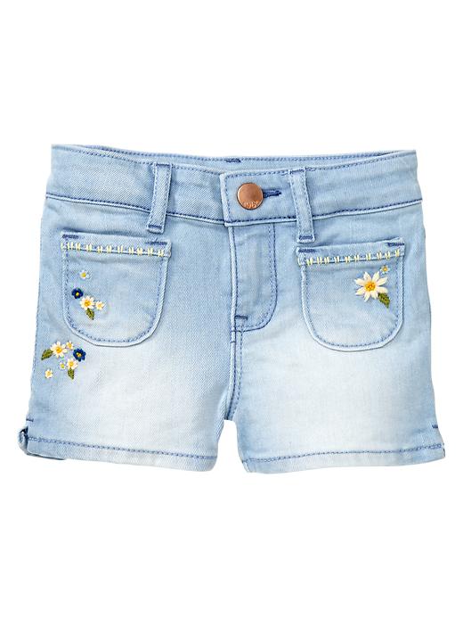 Image number 1 showing, Embroidered denim shorts