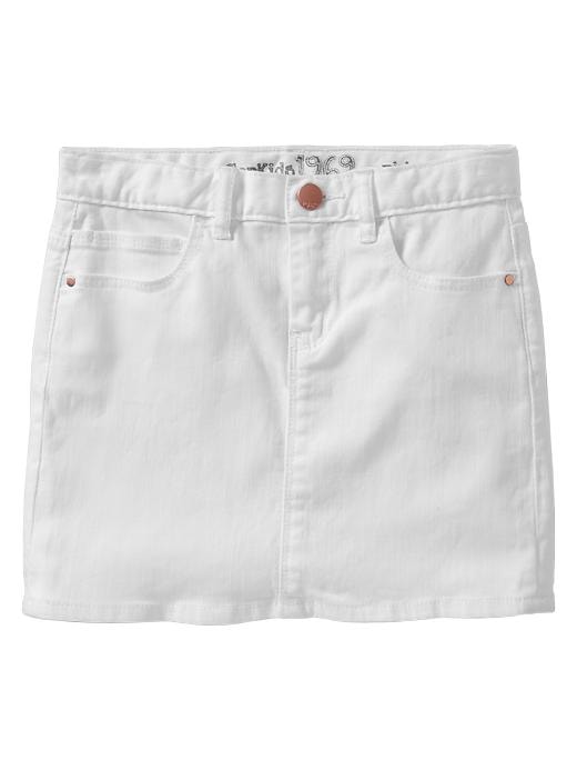 Image number 1 showing, White denim mini skirt