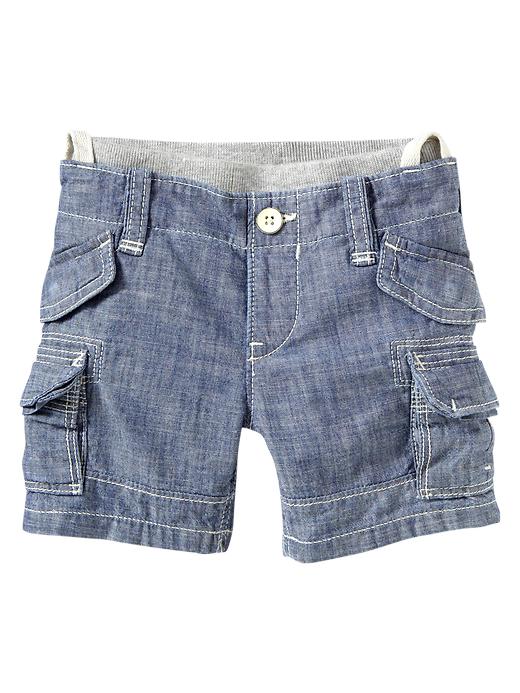 Image number 1 showing, Chambray cargo shorts