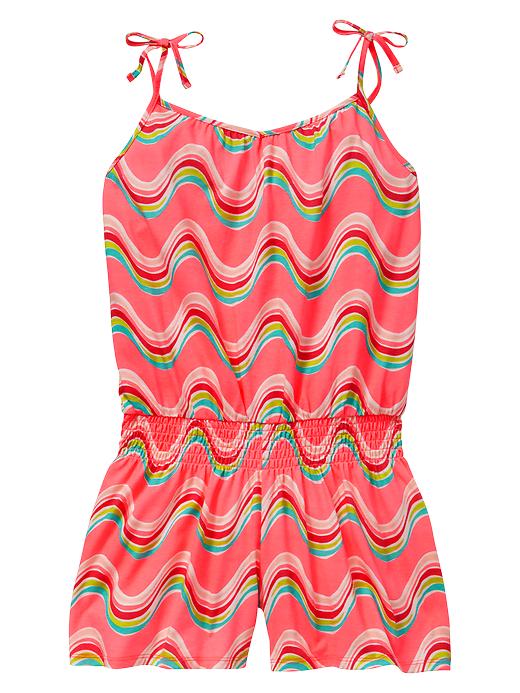 View large product image 1 of 1. Printed tie romper