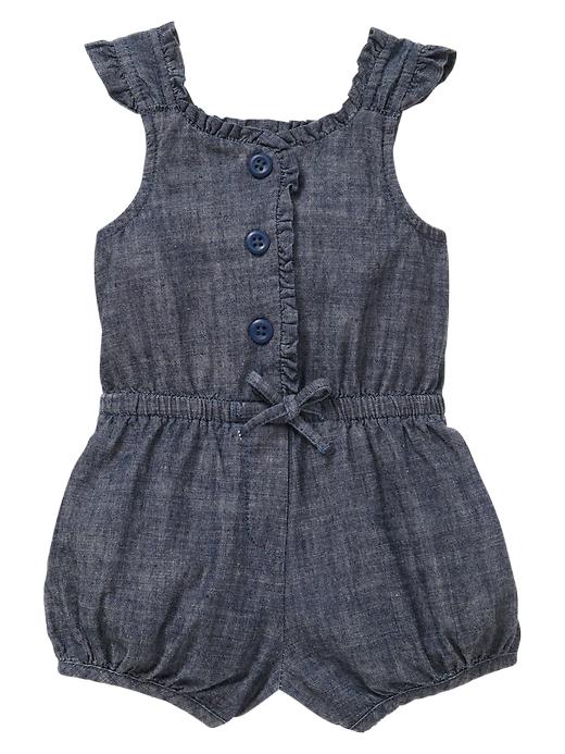 View large product image 1 of 1. Chambray short one-piece
