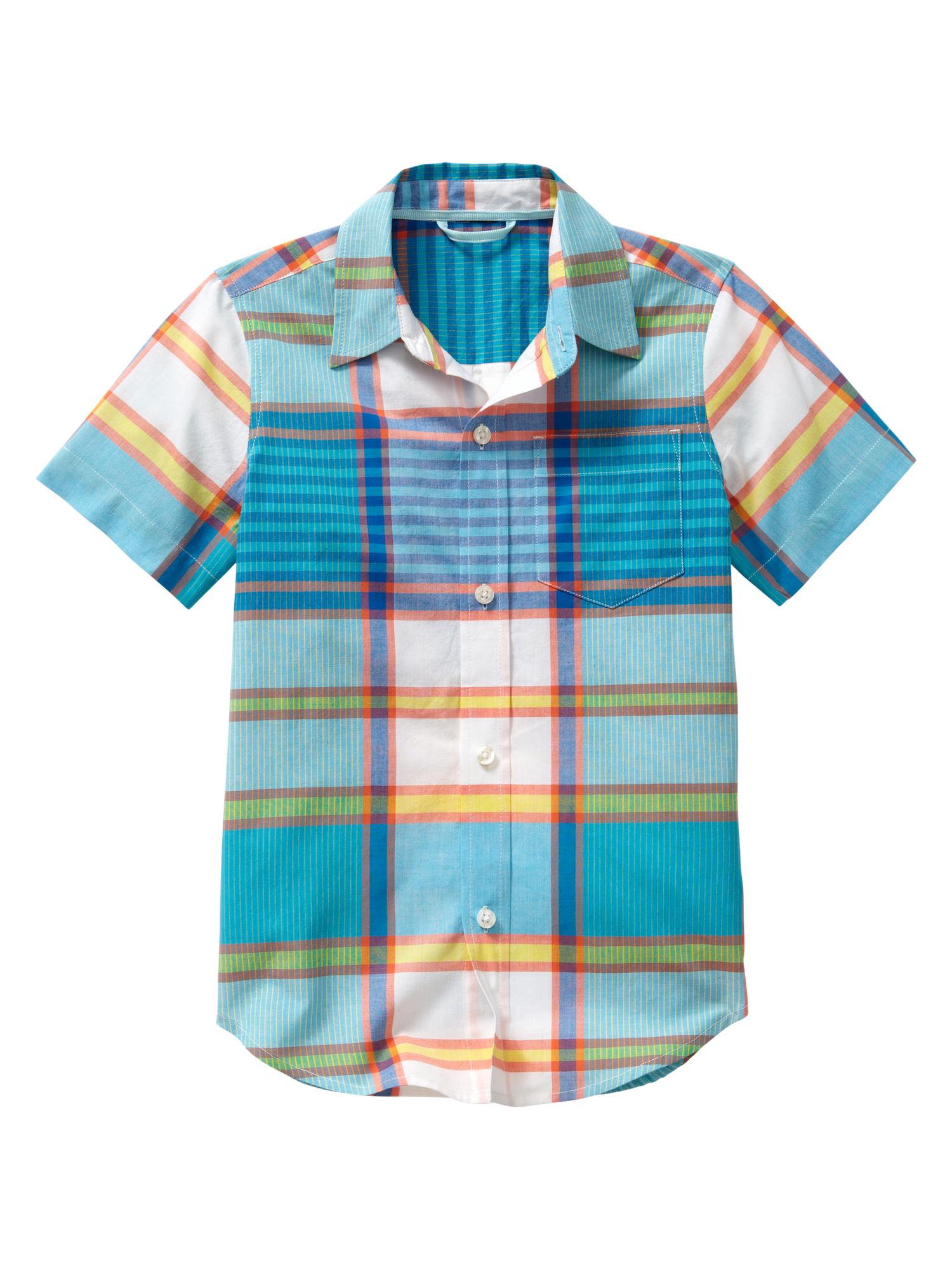 Short-sleeve multi-plaid shirt | Gap