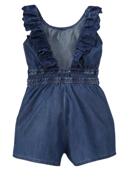 Image number 2 showing, Chambray eyelet romper