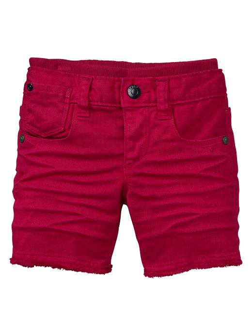 Image number 1 showing, Red denim shorts