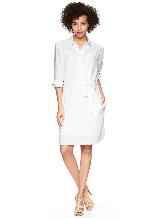View large product image 1 of 1. Fluid henley shirtdress