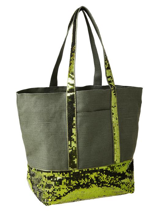 View large product image 1 of 1. Sequin canvas tote
