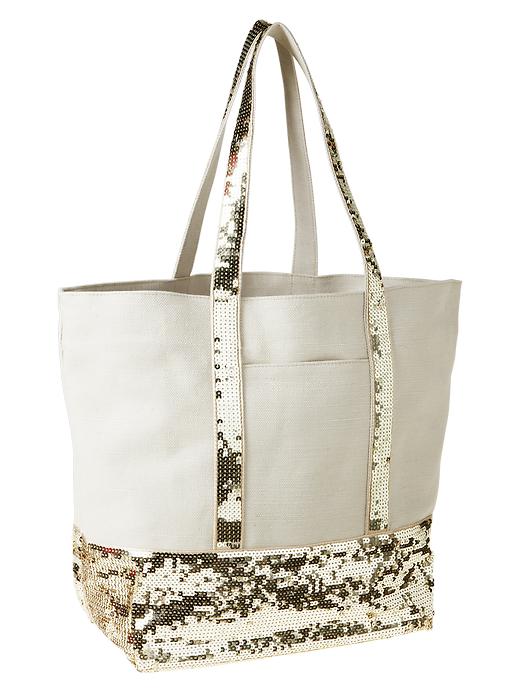 View large product image 1 of 1. Sequin canvas tote