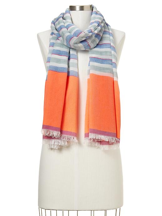 View large product image 1 of 1. Bright-stripe colorblock scarf