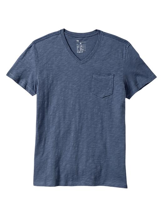 View large product image 1 of 1. Slub pocket V-neck T