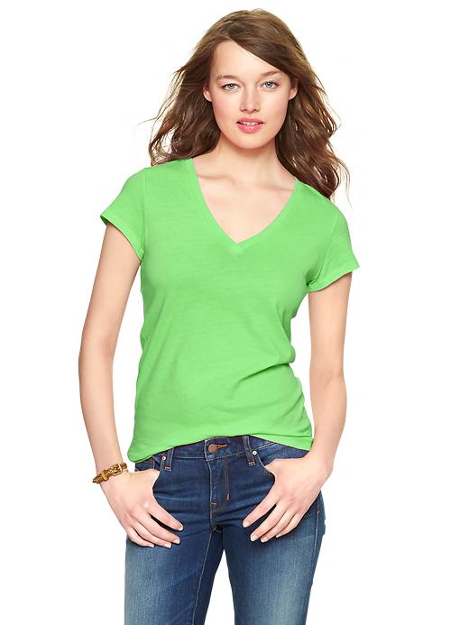 View large product image 1 of 1. Essential short-sleeve V-neck tee